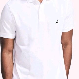 Brand New Nautica Mens Classic Fit Polo White Size Small 100% Cotton
