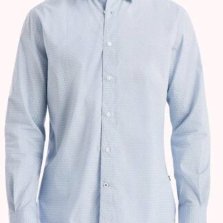 Nautica Mens Wrinkle Resistant Button Down Shirt Print Crystal Blue Size Medium