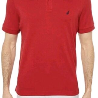 Nautica Mens Polo Navtech Polyester Size XL Red