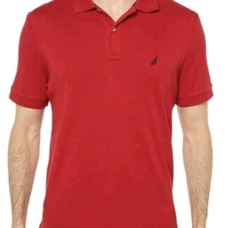 Nautica Mens Short Sleeve Polo Classic Fit Size XL Red
