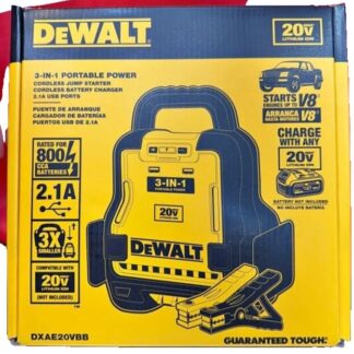 DEWALT 20V Battery Booster Jump Starter 3 IN 1 with USB Power DXAE20VBB