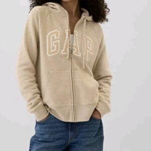 GAP zip Up Hoodie Beige/ Tan Size XS