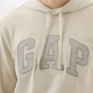GAP pullover Hoodie Cream White With Grey Writing XXL