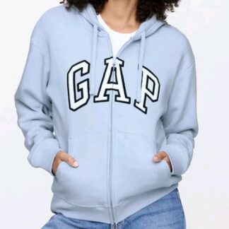 GAP Zip Up Hoodie Light Blue Size Med