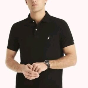 Brand New Nautica Mens Slim Fit Polo True black Size XXL 100% Cotton