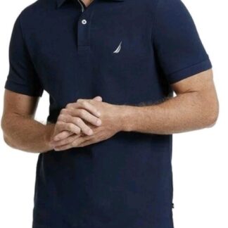 Brand New Nautica Mens Classic Fit Polo Navy Size M 100% Cotton