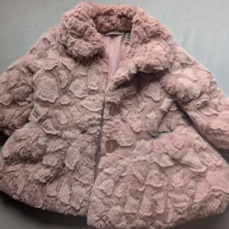 Calvin Klein Baby Girl 12m Faux Fur Coat Jacket Pink  Pre-Owned